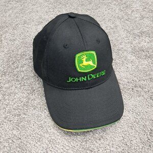 John Deere Unisex Baseball Hat Velcro Back Black One Size Fits All